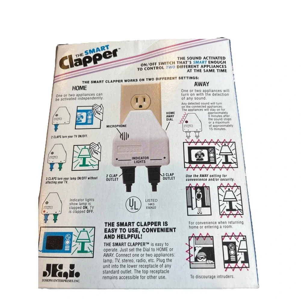 The‎ Original Smart Clapper, Clap It On! Clap It Off! Vintage 1992 In Box